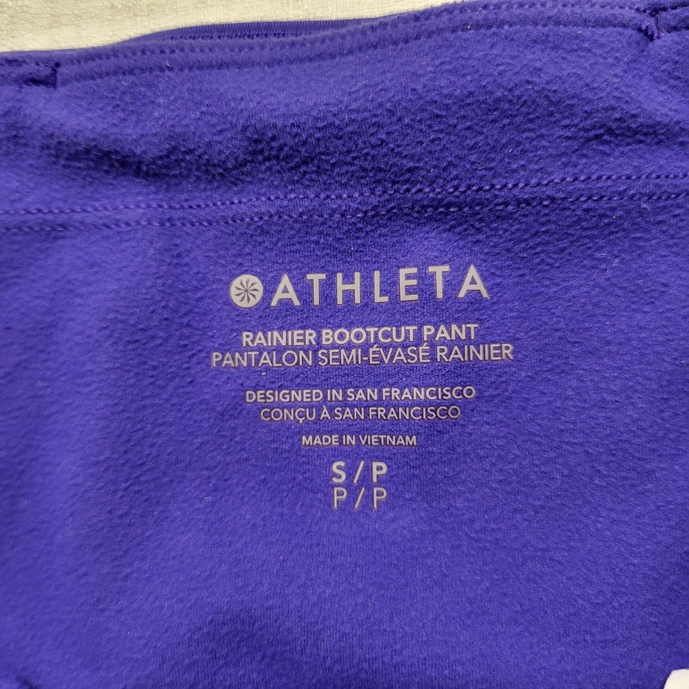 Athleta Rainier Bootcut Pant Small Purple Thermal Lined Outdoor Hike Stretch - Picture 3 of 14
